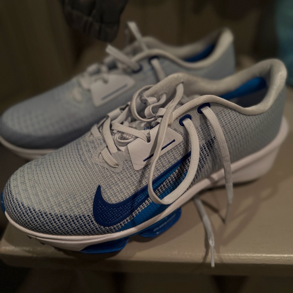 Worn once Nike Gray and Blue Golf cleats Infinity Tour size 8.5 men’s